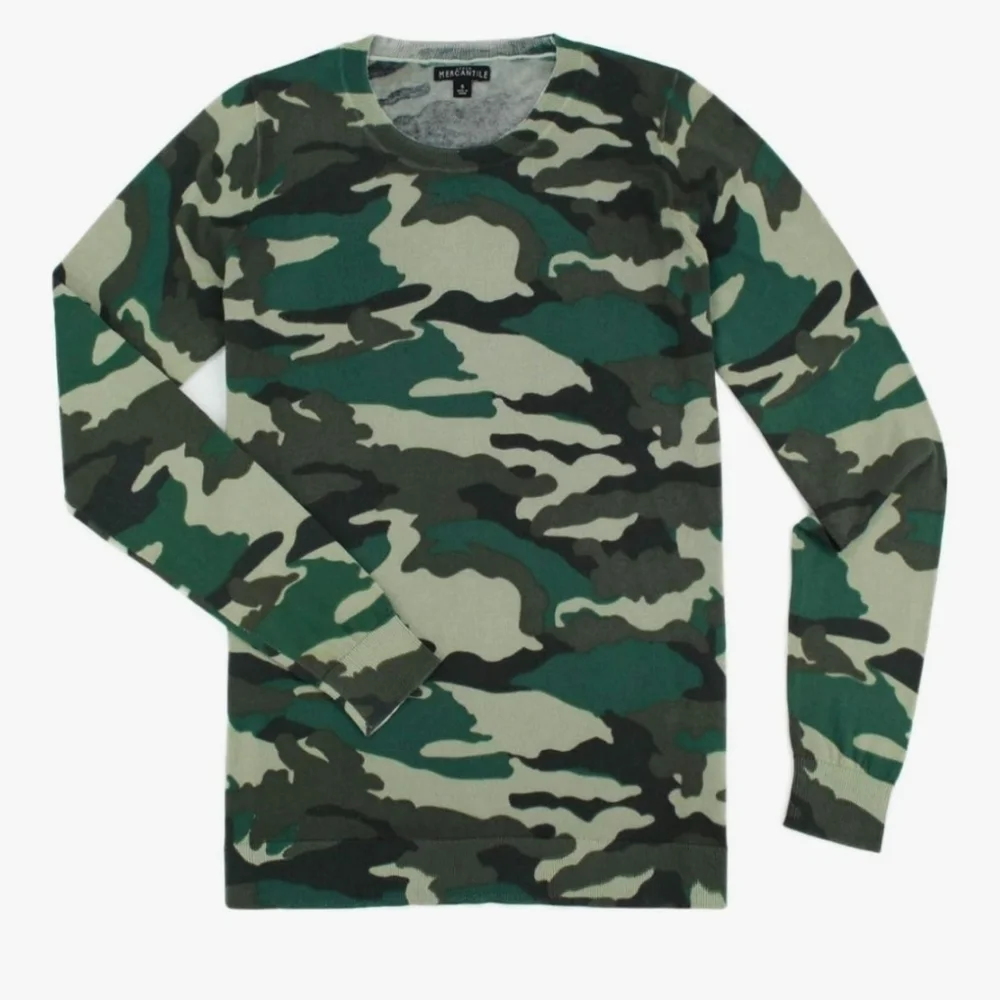 J. Crew Mercantile Camo Crewneck Sweater